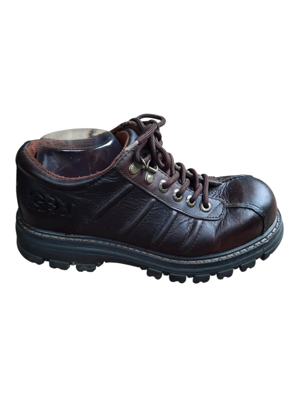 Vintage 90s/Y2K GBX Cruiser Brown Leather Steel Toe Lace-up Lug Oxford Size 10